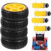ibasenice 1set Dc e Ruote per Robot Intelligenti Kit Ruote e Controllo per Automazione e Chassis