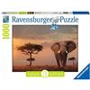 Ravensburger Puzzle, Puzzle 1000 Pezzi, Elefante del Masai Mara, Puzzle per Adulti, Nature Edition, Puzzle Paesaggi, Puzzle Ravensburger - Stampa di Alta Qualità