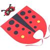 GALPADA 1 Set forniture per feste coccinella funlicht divertente mantello mascherine vesito rave costumi supereroe signora mantelli di coccinella kit costume da coccinella tessuto