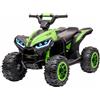 EGLEMTEK Quad Elettrico Bambini 12V ATV con Doppio Motore 35 W 2 Velocità 3-6 km/h Fari LED Musica USB/MP3 Ruote Larghe con Sospensioni Quad per Bambini 3-5 Anni Bianco (Verde)