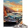 AITEXI Puzzle regalo sconcertante per auto d'epoca blu per adulti Puzzle in cartone per adulti Bambini dai 12 anni in su come regali per tutta la famiglia 1000 pezzi （26x38 cm）