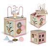BUDDY BABY - Cubo Montessori Xtudio - Da 12 Mesi - 5 Attività: Ingranaggi, Abaco, Forme a incastro, Labirinto di perline, Ruota Sonora - Xilofono con bacchetta - Archiviazione interna