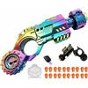 GLHYUOP Metallo Pistola Giocattolo EDC,20 Proiettili Morbidi Giocattolo Antistress Molteplici Modalità Di Gioco Soft Bullet Guns Toy Con Mini Disco In Acciaio,Da Collezionare/Regalare