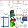 Dripex Percorso ad Ostacoli Ninja per Bambini- 20m×2 Ninja Slackline e 10 Ostacoli Durevoli - Percorso di Allenamento all'aperto in Cortile con Altalena, rete e Scala per Arrampicata, Ginnastica