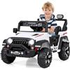 COSTWAY 12V Macchina Elettrica per Bambini, Auto per Bambini con Telecomando Porta USB Musica e Luci, Avvio lento, Velocità Regolabile 1-5 km/h, per Bambini 3 Anni+ (Bianco)
