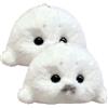 Otbushit Portachiavi con foca da 2 Pezzi, Animale di Peluche Mini foca Bianca con Catena e Ciondolo soffice e Carino per Borsa da Zaino
