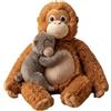 ZoraYorce Peluche Mama Punch Monkey da 60 cm - Scimmia ultra morbida & Orang-Utan peluche resistente per conforto emotivo, morbido cuscino
