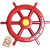 h2i 1 timone per imbarcazioni, volante mobile, colore rosso, per bambini