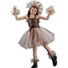 Generico Costumi animali per bambini,Costume da leone per bambini - Abiti da spettacolo Vestito da leone per ,Abito da ragazza con tracolla regolabile per ragazze 2-12, ballo in maschera, Natale, Hallow