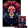 vhjRTYf Puzzle a forma di testa di leone rosso, 1000 pezzi, per adolescenti, stimola la memoria, facile da realizzare, con bordi puliti, sorpresa natalizia (38x26cm)