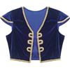 Yihuimin Bambini Ragazzo Costume Principe Arabo Maniche Corte Gilet Decorativo Intrecciato Collo V Halloween Gioco Di Ruolo Festa Orgia Blu reale 9-10 anni