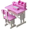 Oxxggkao Classroom Desk Chair Model Figure Set Miniature Classroom Furniture 1/12 Doll House Decoration Craft Model Scene Display Kids Desk and Chair Doll House Accessories