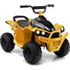 GYMAX Quad Elettrico per Bambini 12V, ATV Batteria con Velocità Alta/Bassa, Avanti/Indietro, Clacson, Musica, Fari a LED, Quadriciclo Motorizzato Giocattolo per Ragazzi dai 3 agli 8 Anni (Giallo)