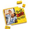 Q-Bricks Mattoncini puzzle | mattoncini personalizzati con foto e testo | 12,8 cm × 10,5 cm | 49 pezzi. (Mattoncini gialli)