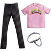 Mattel - Barbie Ken Complete Look Fashion, Pink Paradise, Checkered Pants and Silver belt