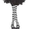 FIESTAS GUIRCA | Calze Bianche a Righe (3-6 Anni) - Collant per Costume da Strega Bambina - Accessorio per Halloween e Carnevale per Ragazze - Ideale per Feste e Celebrazioni - Bianco Nero