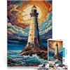 AITEXI Puzzle 1000 pezzi per adolescenti faro notturno stellato Giocattoli educativi per l'apprendimento Giochi per famiglie Idee regalo 52x38cm