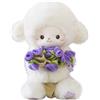 Generico Peluche Agnello Floreale, Simpatico Bouquet di Fiori a Mano Pecorella con Cappello Rimovibile, Peluche Fai da Te Animali di Peluches Regalo per Donne, Fidanzata, Decorazione da Scrivania