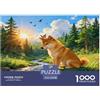 EMYXPAQM Puzzle Shiba Inu 1000 Pezzi Per Adulti E Ragazzi, Rompicapo Con Woods Stream, Momenti Felici Insieme, Regalo Per Adulti E Ragazzi 52x38cm/1000pcs