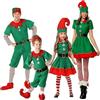 Generico Costume da Elfo Natalizio Set Costumi da Elfo di Natale per Uomo Donna Vestito Natale Bambina Abito da Folletto Feste di Natalizio Cosplay per Bambini, Adolescente, Adulti (A01-Green, 150)