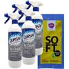 FEI FAN SET PULIZIA: 4x Quasar Detergente Spray ACCIAIO LUCIDANTE, Antimacchia, Protettivo, Senza Aloni 580ml + Omaggio Panno In Lattice, Super Assorbente e Resistente 30x30cm