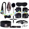 WreGmgg Set Portatile Multifunzionale Di Yoga In Pelle Morbida Regolabile Nero 11 Pezzi Con Bastone Di Piuma E Frusta Di Allenamento Assembly-D7