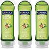 CONTROL Kit 3 Gel 2in1 Massaggi & Lubrificante Exotic 200 ml, idratante e lubrificante, massaggi su tutto il corpo, ipoallergenico, crea piacevole effetto calore, totale 600 ml