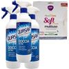 FEI FAN QUASAR SET: 3x Quasar Detergente Spray DOCCIA VETRI. Anticalcare, Antipolvere, Idrorepellente. Scudo Antisporco, Pulito Più a Lungo 580ml + Panno Soft Microfibra Multiuso, Formato 33x33