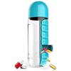Generic Bollitore da Viaggio, Bottiglia d'acqua in Plastica Leggera, Design a Doppio Uso di Grande capacità da 600 Ml con Portapillole per Lavorare all'aperto (BLUE)