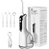 Layhou Idropulsore Dentale Portatile, Irrigatore Dentale 300ml 5 Modalità 4 Becchucci USB Ricaricabile IPX7 Impermeabile Idropulitore Per i Denti, Irrigatore Orale Filo Interdentale Adatto a viaggio