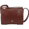 DuDu Borsa Bauletto a Tracolla da Donna in Pelle - Borsa Elegante, Piccola con Tracolla Regolabile per Ogni Occasione Chocolate_lilac