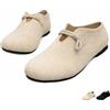 SYT-MD Ballerine da Donna in Tinta Unita, comode Ballerine Rotonde morbide e Casual, vestibilità Ampia, Scarpe con Zeppa Bassa con Coulisse(Beige,37 EU)
