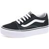 Vans Old Skool Piattaforma Ragazze Suede Lace Up Trainer Scarpe 32 EU Black Suede/True White