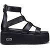 Cult CLW345900 Nancy Black Sandali Aperti per Donna in Pelle Zeppa Alta (Taglia 38)