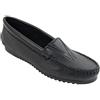 Minnetonka Mocassino da donna in pelle di cervo, design frontale, Nero (Pelle di cervo nera.), 37.5 EU