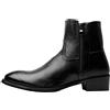 HOOENG Chelsea Stivaletti for Uomo Doppio Zip Laterale PU. Abito Antiscivolo Impermeabile Antiscivolo (Color : Black, Size : 38 EU)