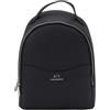 Armani Exchange Zaino da donna Essential, Wave, con logo stampato in argento, Nero, taglia unica