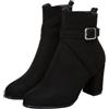 Generic Stivali da donna in tinta unita Stivali da donna con fiocco di perle all'interno alla moda stivali medi eleganti scarpe da donna con tacco, Nero , 38 EU