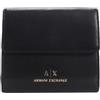 Armani Exchange Donna Jane, Sustainable, Gold Printed Logo Bi-Fold Wallet, Black, Nero, Einheitsgröße