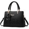 SMALLBLUER Tote Donna Pelle Sintetica per Donna Borsea a mano spalla tracolla zainetto Pochette e Clutch con Motivi a Fiocco e Rose-Nero