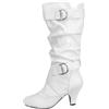 Generisch 2026 stivaletti da donna retrò stivaletti con tacco tacchi tacchi scarpe stivali con tacco alto, bianco, 38 EU