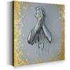 ARTEDinoi Quadro Stampa su Tela Figura Astratta 3D in Metallo Braccia Gold Canvas Moderno Dimensione 60x60x2cm