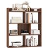 COSTWAY Libreria a Cubi con 7 Scomparti, Mensola Espositiva per l'Archiviazione, Libreria in Legno con Dispositivi Anti-Ribaltamento, per Studio Soggiorno, 80x20x90 cm (Marrone)