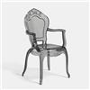 Biscottini Sedie in Policarbonato - Sedia con Braccioli Cucina Soggiorno 53x49x97,5 cm - Poltrone Barocche Sala da Pranzo Camera da Letto - Poltrona in Plastica da Esterno Moderna Matrimonio