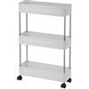 Feizikaw Scaffale portaoggetti da 15 cm, 3 ripiani, carrello da cucina largo 15 cm, carrello da cucina bianco con ruote (bianco, 14 8 x 40 x 61 5 cm)
