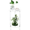 Bkemiy Tavolino rotondo in acrilico trasparente per piccoli spazi, 30 cm di lunghezza x 30 cm di larghezza x 50,3 cm di altezza, comodino moderno a 2 ripiani, comodino minimalista per soggiorno,