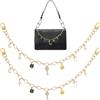 NBEADS 3 Catenella Decorativa per Borse, Ciondoli per Borse A Forma di Trifoglio Dorato da 400mm Crea I Tuoi Ciondoli per Borse in Oro Personalizzati per Borse Portachiavi per Borsetta