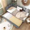 Zepneiy Letto 90 x 200 cm con letto estraibile 90 x 190 cm, divano letto con pannelli laterali intercambiabili, letto imbottito con rete a doghe, lettino velluto grigio