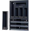 HUNZA NEST Set di organizer per cucina in bambù 9 in 1, dispenser per pellicole alimentari, in alluminio, organizer per borsa portaoggetti e scatola per cassetti in 100% bambù (grigio scuro)