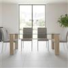 Yellowshop | Tavolo Rettangolare da Pranzo in Vetro temperato 12mm per Studio, Cucina, Soggiorno, Struttura in mdf con finitura Legno Nature, L140xP80xH75 ARLEY